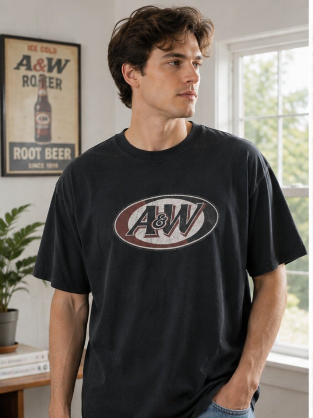 A&W Logo Graphic Tee Oversized L